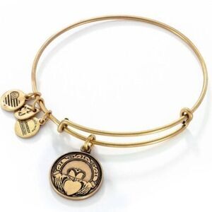 Alex and Ani Gold Claddagh Irish Charm Expandable Wire Bracelet